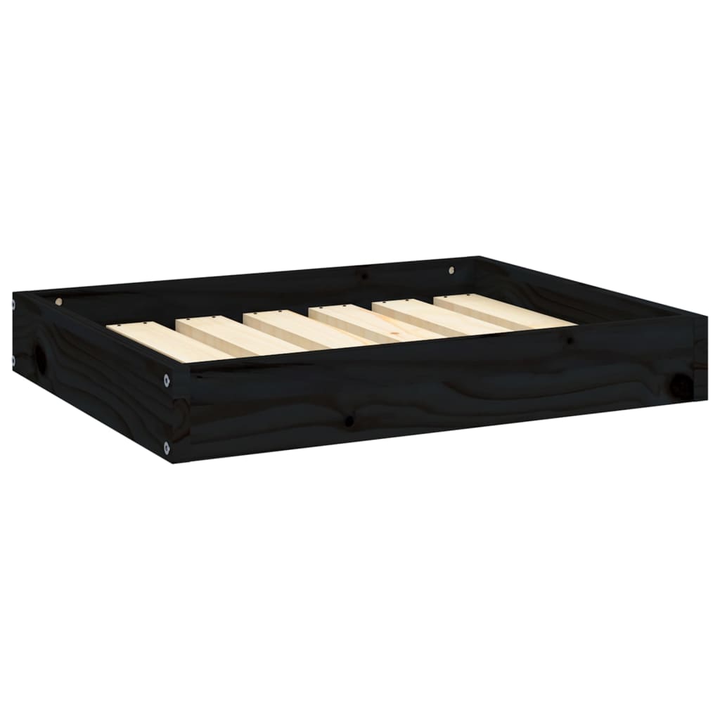 NNEVL Dog Bed Black 61.5x49x9 cm Solid Wood Pine