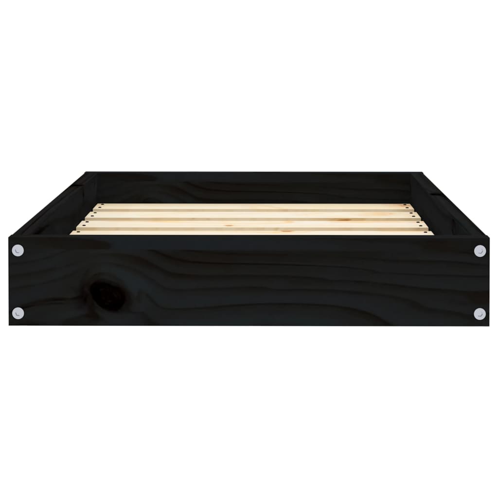 NNEVL Dog Bed Black 61.5x49x9 cm Solid Wood Pine