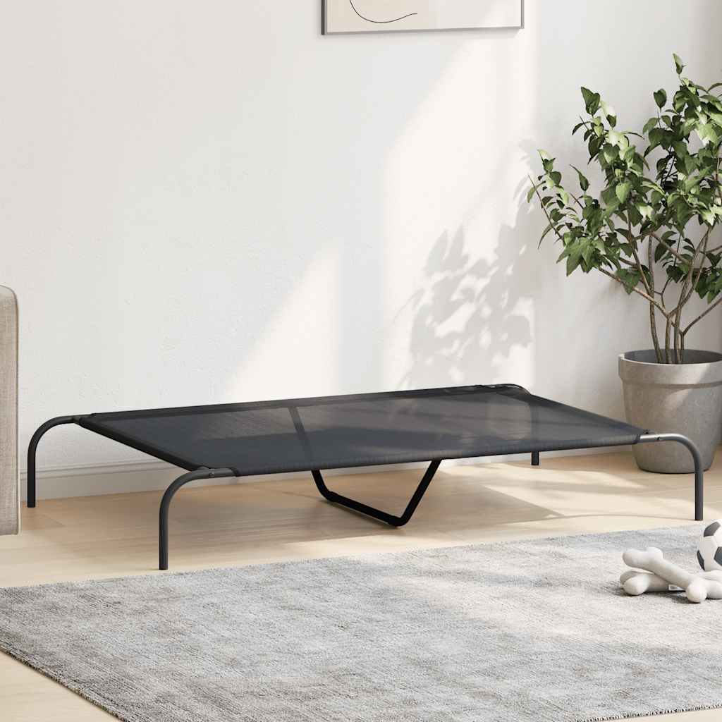 Lettino Rialzato per Cani – Brandina Traspirante 130x80 cm Nero