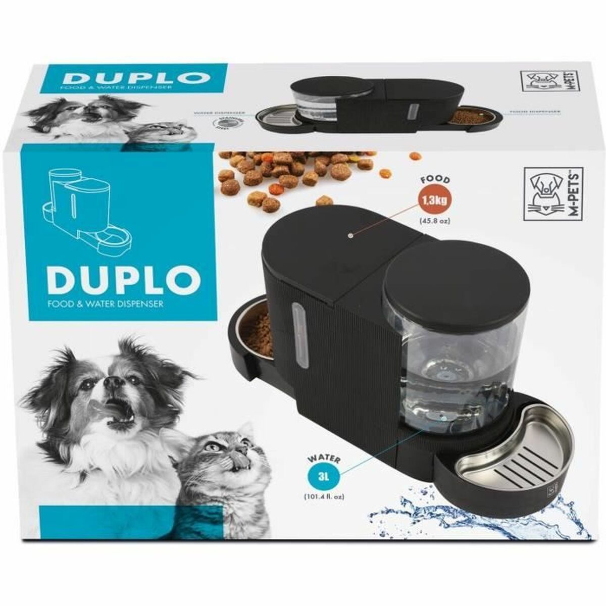 Mangiatoia Automatica MPTS con Dispenser Acqua Nero 3 L