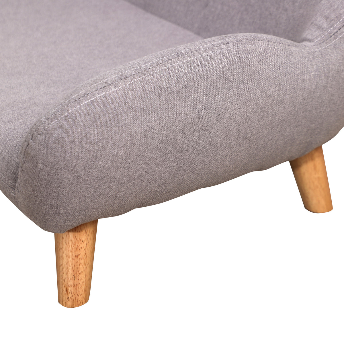 Divano per Cani – Canapé Grigio in Tessuto con Piedi in Legno 72x44x31 cm