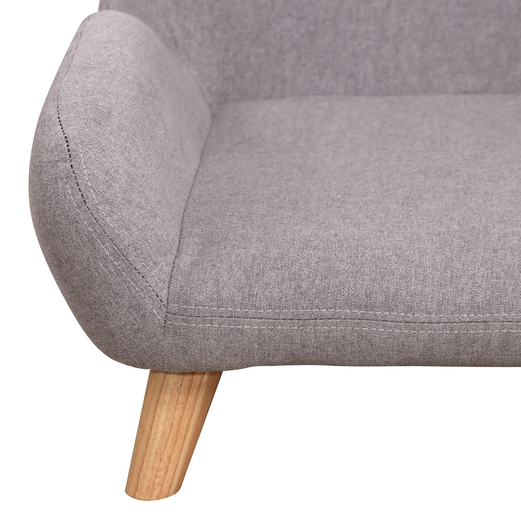 Divano per Cani – Canapé Grigio in Tessuto con Piedi in Legno 72x44x31 cm