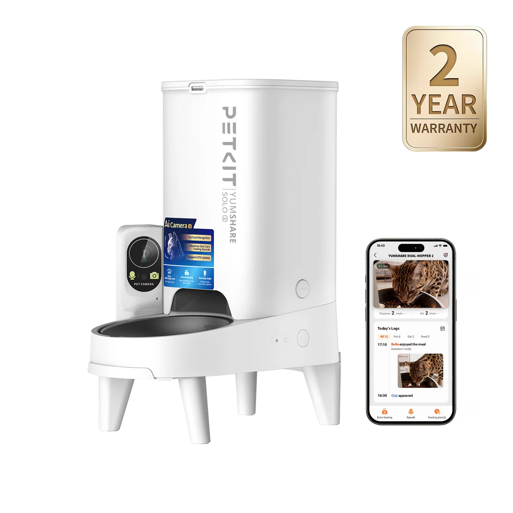 Distributore Cibo Automatico per Gatti con Telecamera YumShare Solo 2 Petkit
