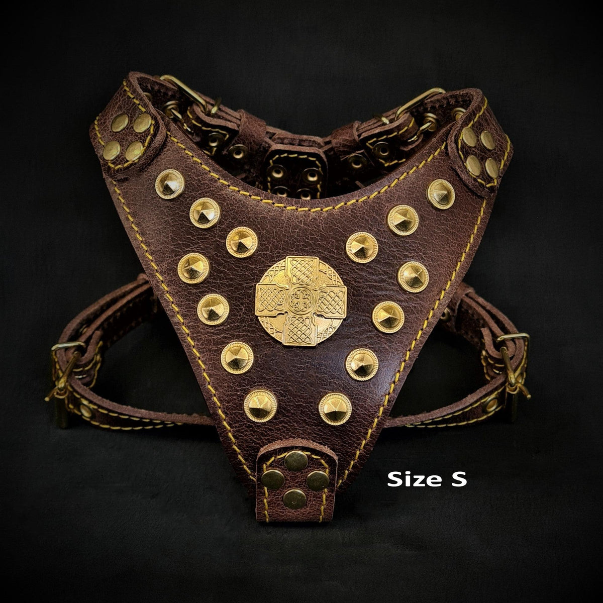 Imbracatura Bestia Maximus Marrone e Oro – Per Cani Taglia S/M - Vista 2 | Shop Zampettando