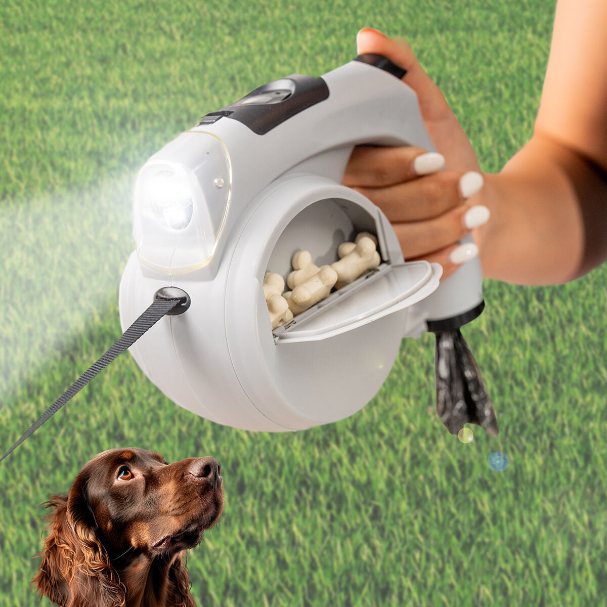 Guinzaglio Retrattile 6-in-1 Leashic InnovaGoods – Multifunzione per Cani - Vista 7 | Shop Zampettando